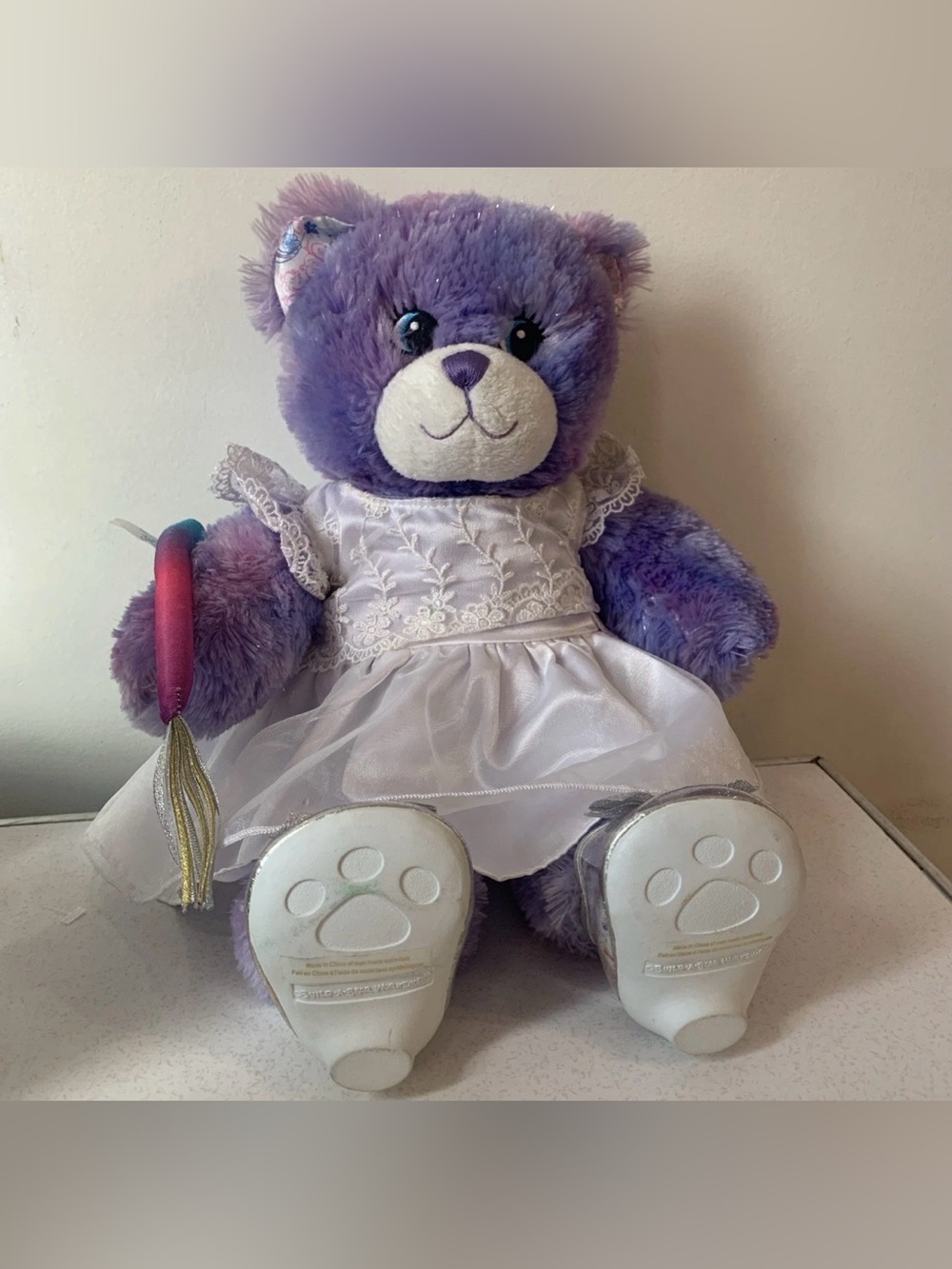 BUILD A BEAR WIZARDS OF WAVERLY PLACE BEAR PURPLE PLUSH 15” WAND SELENA GOMEZ